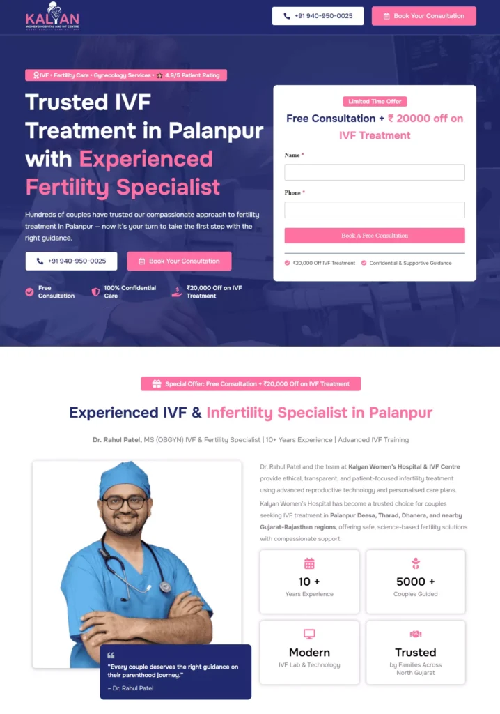 Optimized Medical Service Landing Pages for Better Lead Generation