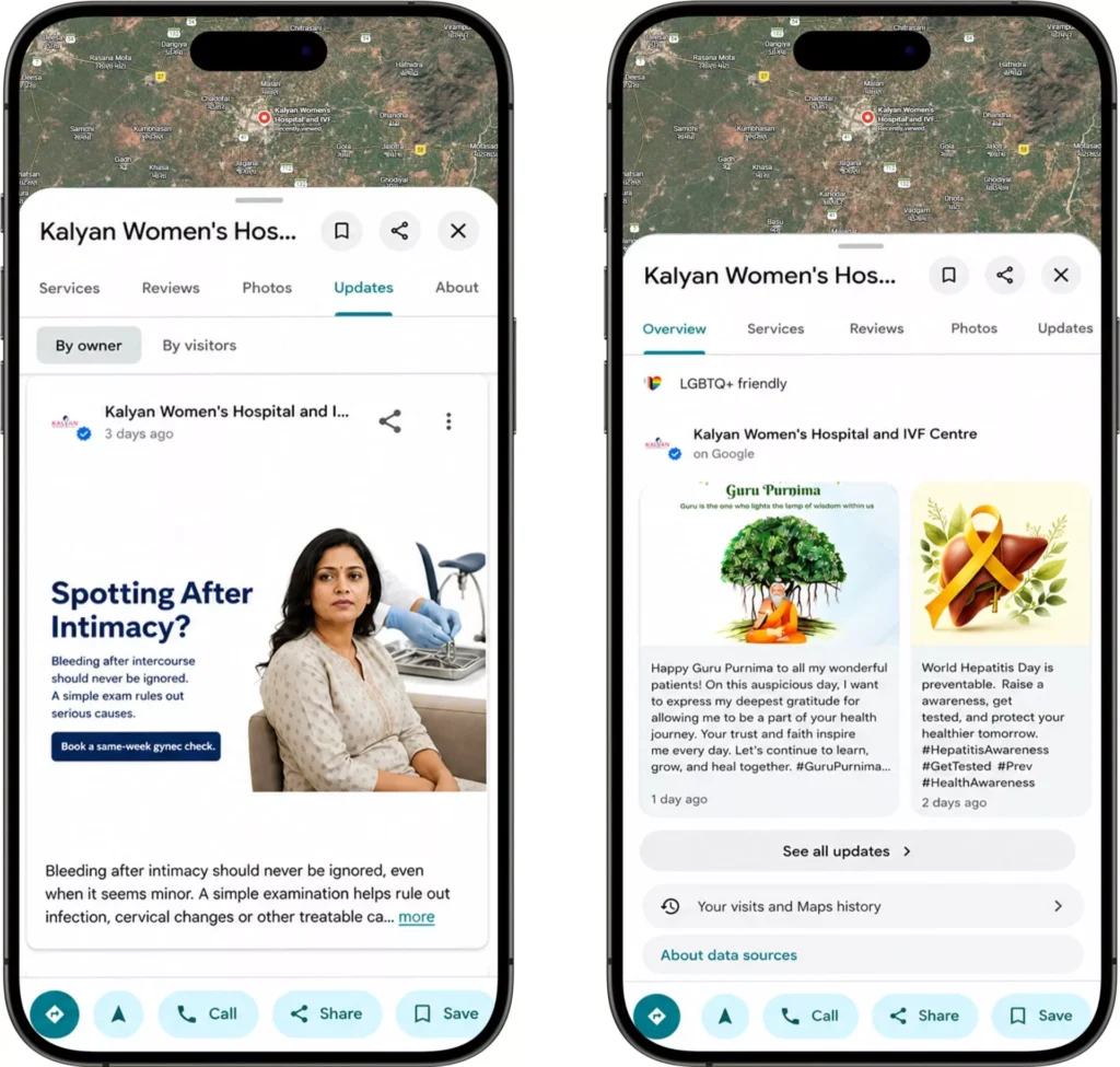 Google Business Profile posts for hospitals and clinics